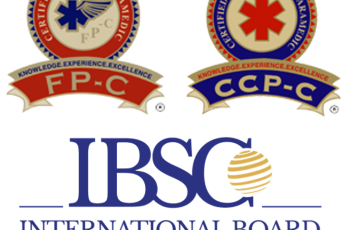International Board of Specialty Certification logo with Flight Paramedic Certification and Critical Care Paramedic Certification logos